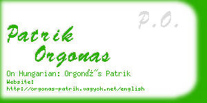 patrik orgonas business card